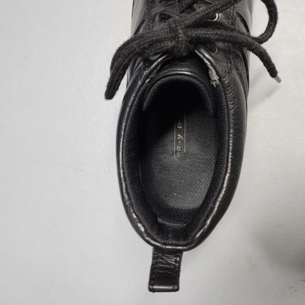 Easy Spirit Umaywishs Casual Shoes Mens US 6.5M Black Leather Square Toe Lace Up